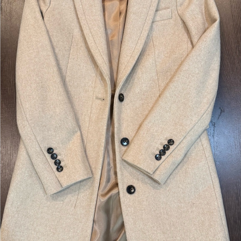 Elegant Beige Wool Coat